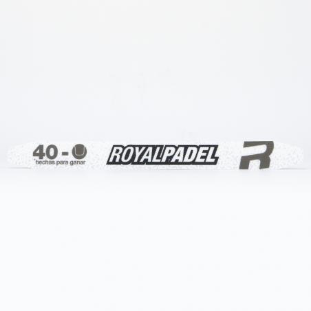 Compra el protector de padel RP en blanco y letras negras de la colección Royal Padel