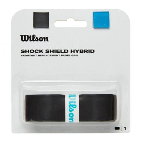 Compra el nuevo grip Shock Shield Hybrid de Wilson en negro de la marca Wilson diseñado para remplazar tu antiguo grip por uno de gran calidad y resistencia
